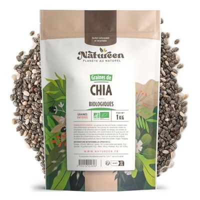 Graines de Chia Bio 1 Kg - Source de protéines - fibres - OMEGA 3