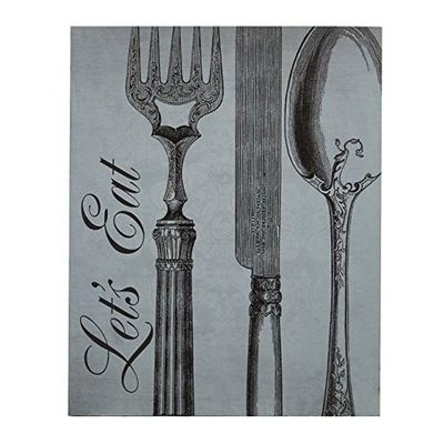 Premier Housewares Let's Eat Wall Plaque - Blue