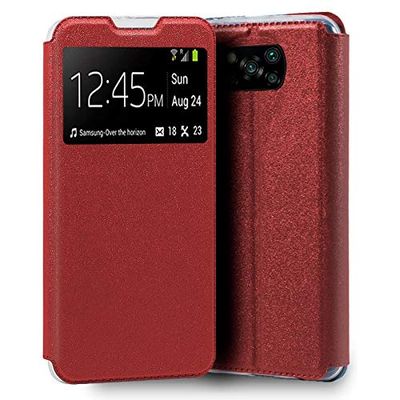 Cool Flip Cover voor Xiaomi Pocophone X3 / X3 Pro, effen, rood