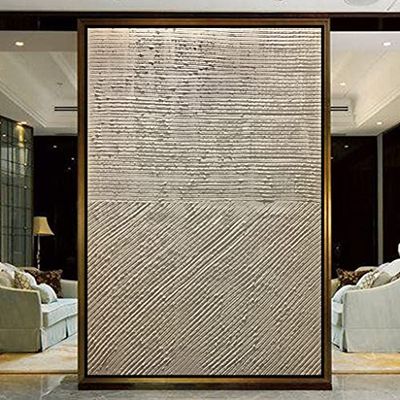 Quadro Dipinto a Mano Astratto su Tela Dipinto Contemporaneo Nuovo Su Misura (110x165 cm, TESO SU TELAIO IN LEGNO, CORNICE NERA)