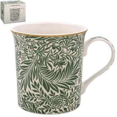 The Leonardo Collection William Morris Larkspur Mug for Home & Kitchen | Stylish Ceramic Mugs for Tea & Coffee | Lovely Cup Set for Mens Gifts & Birthday Gifts for Women