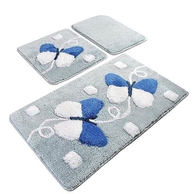 Setmat Set (3 pièces)bleu clair avec papillons