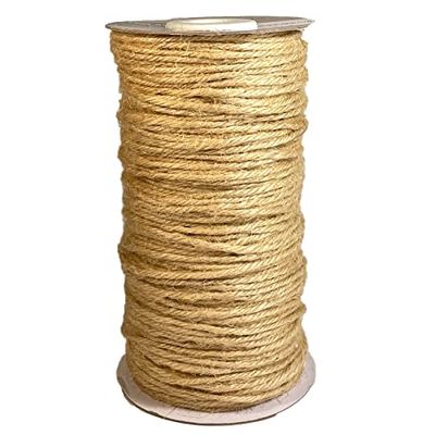 Vaessen Creative Ficelle de Jute, Couleur Beige, 100 m x 2 mm, pour Emballages-Cadeaux, Décorations, Compositions Florales et Créations en Papier, Set Pièces
