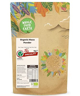 Wholefood Earth Organic Maca Powder 1kg Raw | Vegan | GMO Free | High Fibre | High Protein | Certified Organic