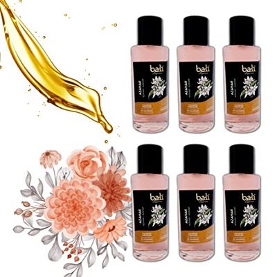 Bali fragancias Pack de Esencias al Aceite de Azahar para Humidificador. Set de Ambientadores Dulces y Florales en Esencia para Difusor. Aceite Natural para Quemador de Aromaterapia. 50 ml. 6 Unidades