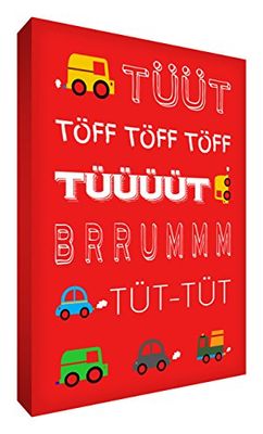 Little Helper TUT2436-09G Feel Good Art väggsmycke kanvas i modern typografisk stil "matta", 91 x 60 cm, röd