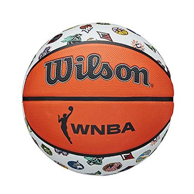 Wilson Pallone da Basket WNBA ALL TEAM, Utilizzo Outdoor, Gomma, Misura: 6, Marrone/Bianco