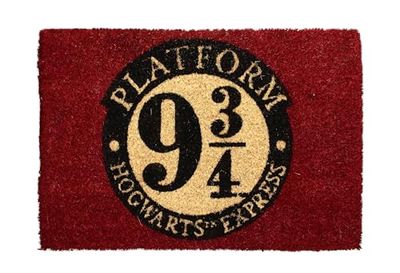SD TOYS - Paillasson Harry Potter, avec Symbole Platform 9 3/4, Tapis d'Entrée en Fibre de Coco et Vinyle Antidérapant, 60 x 40 cm, Épaisseur 17 mm, Grenat