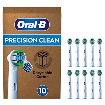 Oral-B Pro Precision Clean Recambios para Cepillo de Dientes Eléctrico, Pack de 10 Cabezales, Blanco - Originales (Tamaño Buzón)