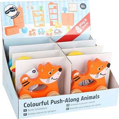 Small Foot 10631 - Juguetes de Cocina en Ruedas de Madera Robusta en Cuatro diseños Diferentes, Fox, Elefante, Pato y ratón, se Puede Utilizar fácilmente con la Ayuda del Manillar