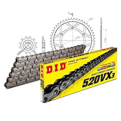 Kettingset DID staal 520VX3 / 112 eindeloos voor Suzuki DR-Z 250 cc bouwjaar 2001-2010