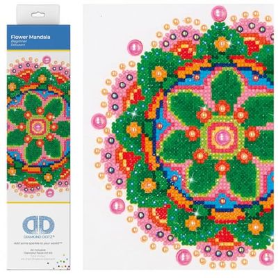DIAMOND DOTZ Pintura de diamante. Quadro de diamantes 5D de mandala. Kit completo de pintura com diamantes de 25,40 x 20,30 cm