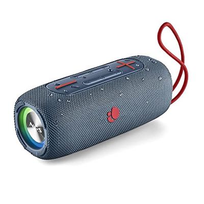 NGS Roller Nitro 3 Bleu - Haut-Parleur Portable Compatible avec la Technologie Bluetooth et True Wireless, lumières RVB, étanchéité IPX5, Microphone intégré, 30 W, Couleur Bleue