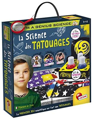 Liscianigiochi I'm A Genius LA SCEINCE des Tatouages, Tatouages éphémères faciles et sûrs, a partir da 7 Ans