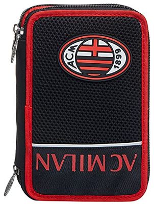 Milan, Winners Club, rood en zwart etui met 3 compartimenten, compleet met potloden, pennen, stiften...
