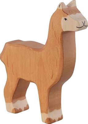HOLZTIGER 80618 - Alpaca de Madera, Juguete de Madera de Arce, Colores a Base de Agua, promueve la imaginación y la Creatividad de los niños, Fabricado en Europa, 13 cm x 3 cm x 15 cm, a Partir de 3