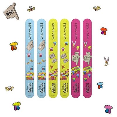 Wet n Wild Alicia dans le Pays des Merveilles 'Where am I?', Set de 6 Limes à Ongles Colorées, Soin des Ongles Polyvalent pour une Forme Parfaite et pour Nettoyer les Bords