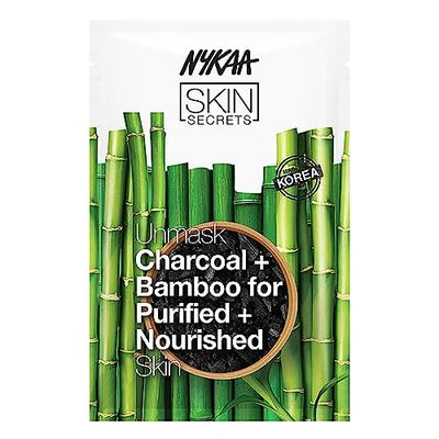 Nykaa Naturals Skin Secrets Bubble Sheet Mask - Revitalizes Skin and Provides Natural Detox - Reduces Puffiness and Redness - Leaves You Feeling Fresh and Clean - Charcoal and Bamboo - 0.67 oz