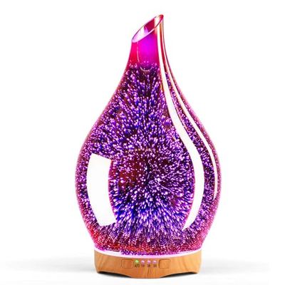 Porseme Aroma diffuser luchtbevochtiger 280ml 3D luchtbevochtiger ultrasone stille 7 kleuren veranderende leds kamerbevochtiger BPA vrij voor woning yoga SPA met timer (Rose Gold)