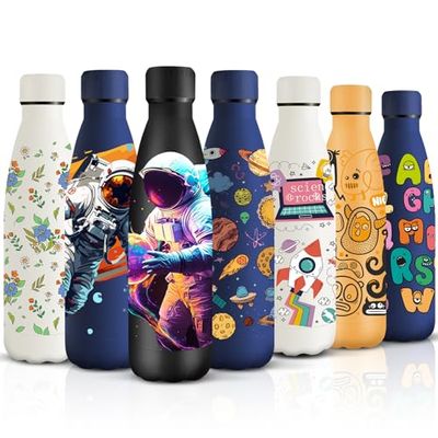 HoneyHolly Botella Termica, 500 ml sin BPA, Botella Agua Acero Inoxidable, Doble Aislamiento, Cantimplora, A Prueba de Fugas, Acero Inoxidable 18/8, Cantimplora Termica para Deportes, Escuela, Yoga