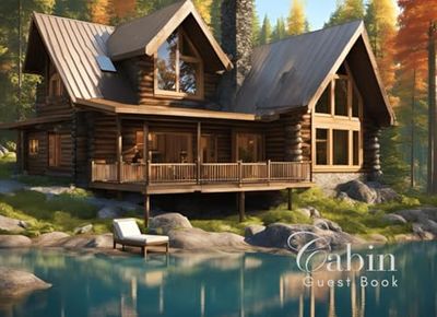 Cabin Guest Book: Guest Book for Vacation Home, Airbnb, Visitor Rental, Visitor’s Log Book for Recording Name & Memories