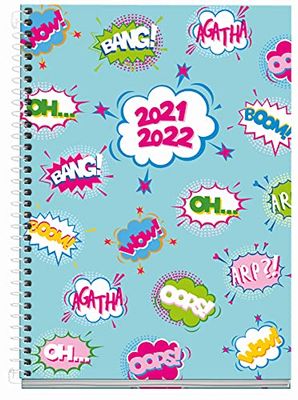 Miquelrius - Agenda Septiembre 2021 Junio 2022, Semana Vista, Tamaño 15 x 21.3 cm, Bilingüe Español e Inglés, Boom, Azul