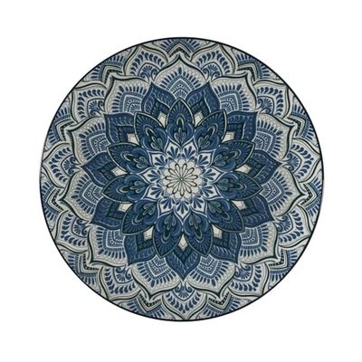 HOME DECO FACTORY, KA0664, Service de Vaisselle 12 pièces Mandala Bleu, Design élégant et Polyvalent, Facile à Entretenir, Durable, idéal pour Toutes Occasions - Taille : 268 cm, Couleur : Bleu
