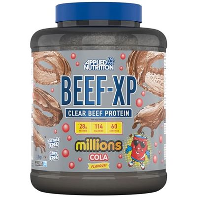 Applied Nutrition Beef XP - Clear Hydrolysed Beef Protein Isolate, Fruit Juice Style, Dairy Free Beef Protein Powder, Lactose Free, Zero Sugar, Low Fat, 1.8kg - 60 Servings (Cola Millions)