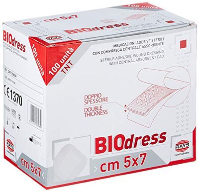GIMA 34860 Medicazione Adesiva Sterile Tnt, 5 x 7 cm, Confezione 100 Pezzi