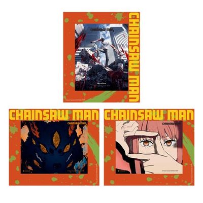 Crunchyroll - Chainsaw Man - 3D Karten/Lenticular Cards + Rahmen - (3 Stück) - original & lizensiert