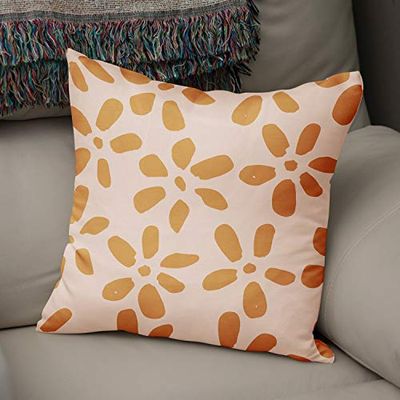 BonaMaison Fundas para Cojínes, Naranja y Blanco Roto Funda de Almohada Silla Oficina Cama Decorativa Moderna Decoración del Hogar Habitación, 43x43 Cm - Diseñado y Fabricado en Turquía