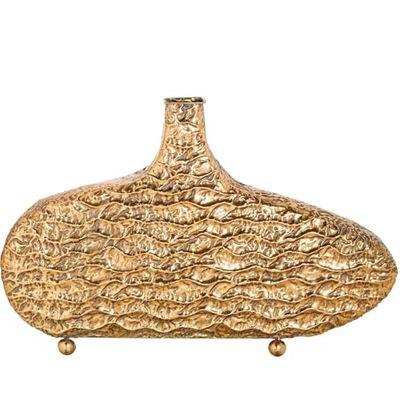 Jarron de Suelo de Metal en Dorado 76x14x49 cm