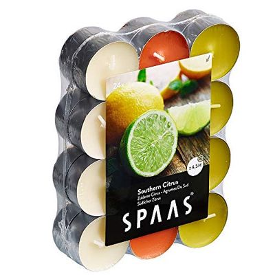 SPAAS 24 Theelichten Geur assorti kleuren, ± 4,5 uur - Southern Citrus