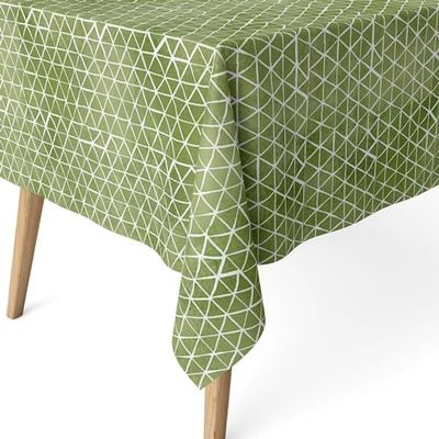 ECOMMERC3 | Stain Resistant Tablecloth for Rectangular Table, Size 140 x 140 cm - Stain Resistant Tablecloth, Extra Soft and Waterproof, Green