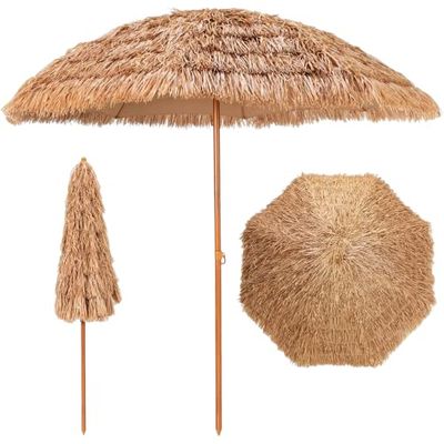 Parasoll Hawaii Trädgård/Beach 200cm glasfiber stavar, polyester + PP tyg, trälackerat stålrör, Beige