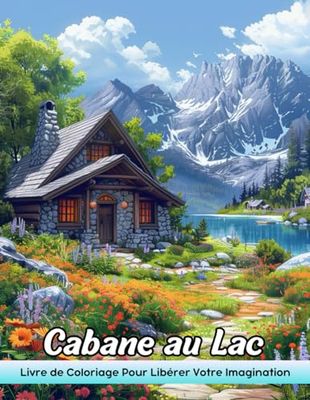 Cabane au Lac Livre de Coloriage: Coloriage De Cabine De Lac - Retraises Confortables Au Bord Du Lac Pour Des Moments Paisibles