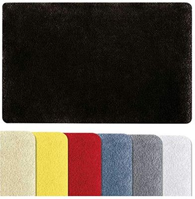 Spirella Alfombrilla de baño Fino Supersuave, Lavable, Antideslizante, 50 x 80 cm, Color Negro