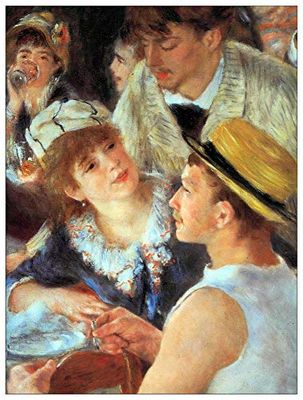 ArtPlaza TW92759 Renoir Pierre-Auguste Lunch on the boat party, detail Decorative Panel, Wood MDF, Multicolour, 60x80 Cm