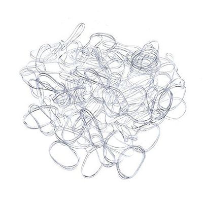 Hair Rubber Bands, Clear Rubber Hair Bands Hair Elastics Ties Bands for Girls Hair 1000 Pieces (Clear) EU-SPC-011