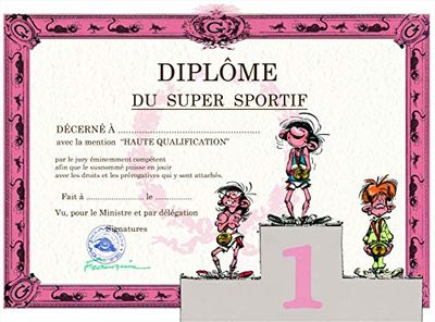 Gaston Lagaffe GLDP-7027 Dubbelkort med supersportigt examenkuvert - podium tävlingsport medalj