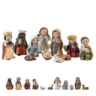 DRW Misterio Belen Infantil 11 Piezas Color Resina Pintada a Mano 10 cm