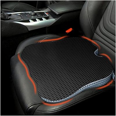Traagschuim Stoelkussen, Zitkussen, Stoelkussen stoelkussen autostoelkussen bureaustoelkussen, Ideaal Voor Bureaustoel, Rolstoel - Antislip, Wasbare Hoes (Black)