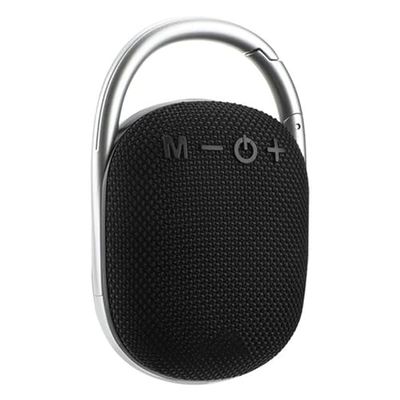 PRENDELUZ Mini Enceinte Noire Portable avec Crochet, Bluetooth, lumières LED, USB