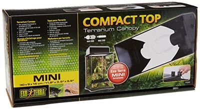 Exo Terra Compact Top, couverture de terrarium, mini, pour 1 lampe, avec réflecteur, 30 x 9 x 15 cm, douille E27