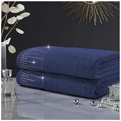 GC GAVENO CAVAILIA Set di Asciugamani Abington di Alta qualità, 100% Cotone Morbido e Accogliente Accessorio, Marina Militare, Bagno Lenzuolo, 2 unità