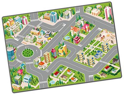 STARLUX – Tapis de Jeu Petites Voitures pour Enfant – Antidérapant – Circuit de Ville – 120 x 80 cm – 801129