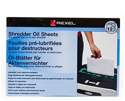 Rexel Feuilles prélubrifiées pour Destructeur de documents, 12 Feuilles