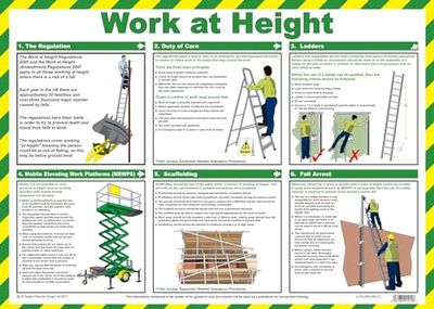 Safety First Aid Group A716T Work at Height Poster, 59 x 42 cm