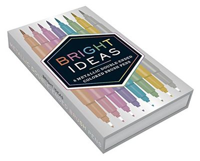 Bright Ideas Metallic Double-Ended Colored Brush Pens: 8 Colored Pens
