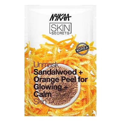 Nykaa Naturals Skin Secrets Sheet Mask - Sandalwood and Orange Peel For Women 1 Pc Mask